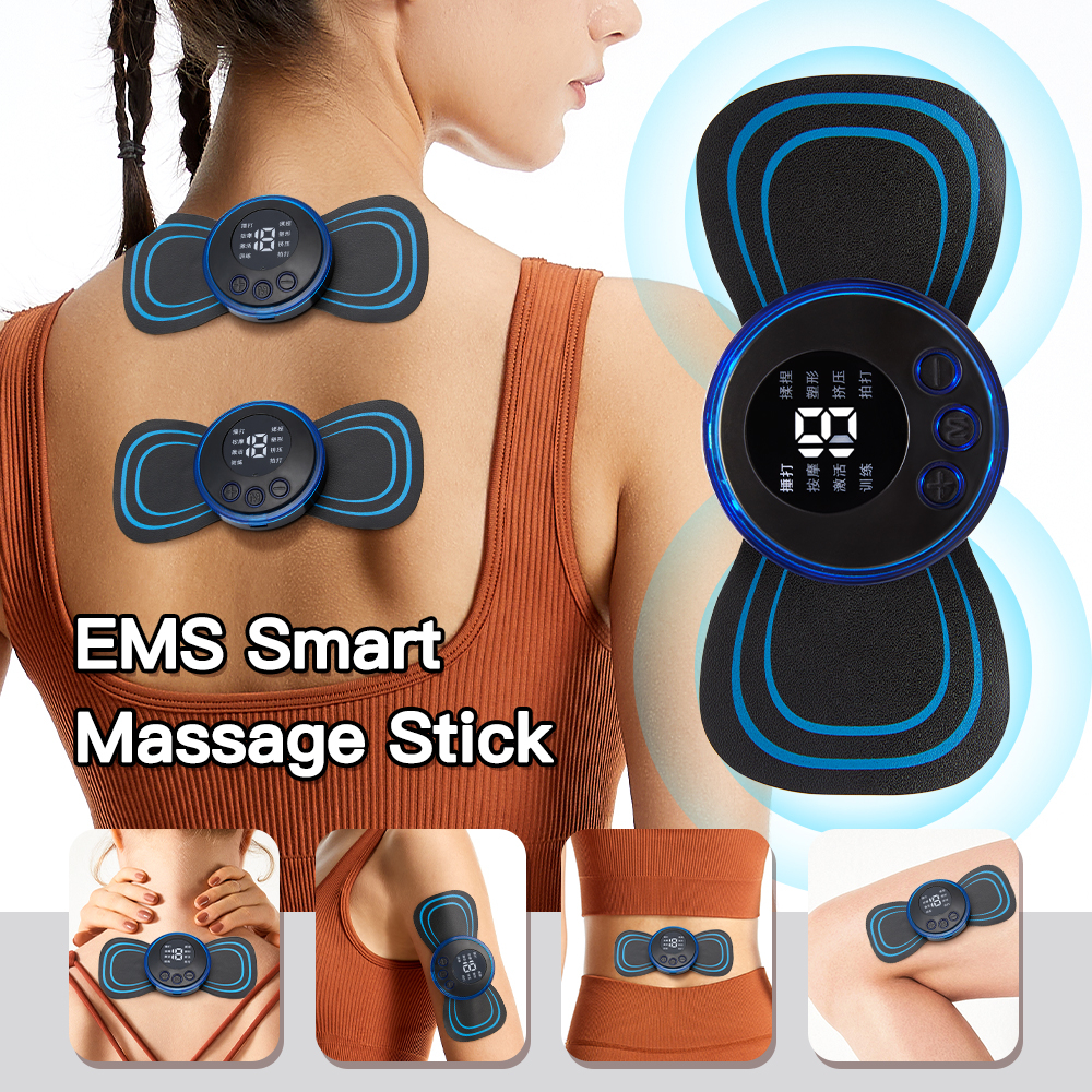 LCD Display EMS Neck Massage Electric Massager Cervical Neck Back Patch 8 Mode Pulse Muscle Stimulator Portable Relief Pain