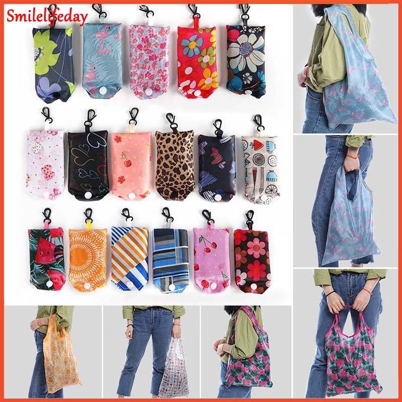 Foldable Shopping Storage Bags for Groceries Recyclable Grocery Tote Pouch Eco-Friendly Heavy Duty Washable Shopping Bag luggage