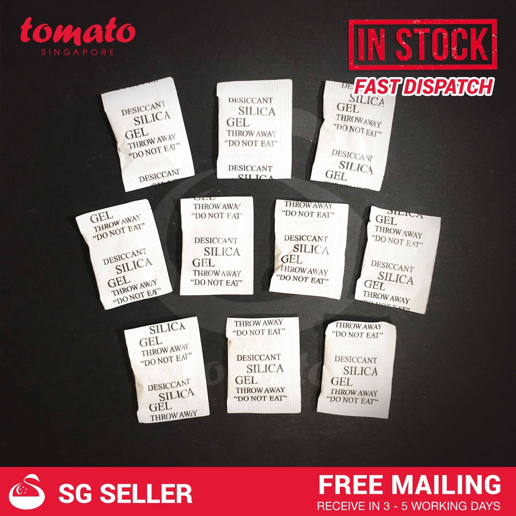 [SG Seller] 10 Pack Silica Gel Desiccant Pack Moisture proof Bag Moisture Absorbent Drying Agent Dehumidifier