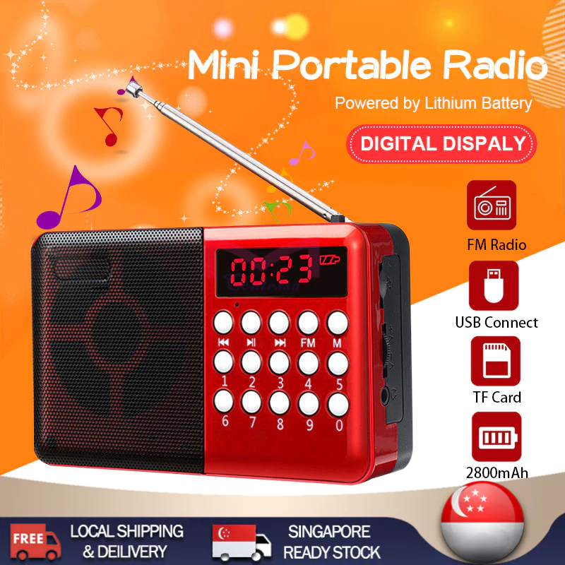 FM Radio Portable Mini Radio AM | FM | USB | TF | MP3 | Player | Speaker | Light-Weight 收音机